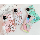  Geometric Marble Phone Cases For iPhone 11 Pro Max XR XS Max 6 6S 7 8 Plus X Soft IMD Electroplated Back Cover Coque