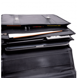 Leather Double Compartment Laptop Briefcase